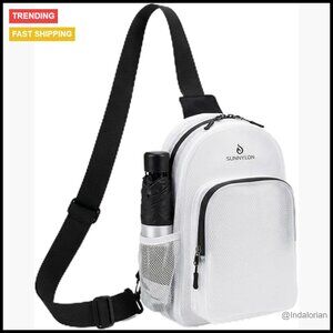 Frosted TPU Crossbody Sling Bag Minimal Chic Waterproof Adjustable Strap Travel